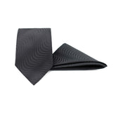MIDNIGHT WAVES TIE AND POCKET SQUARE SET